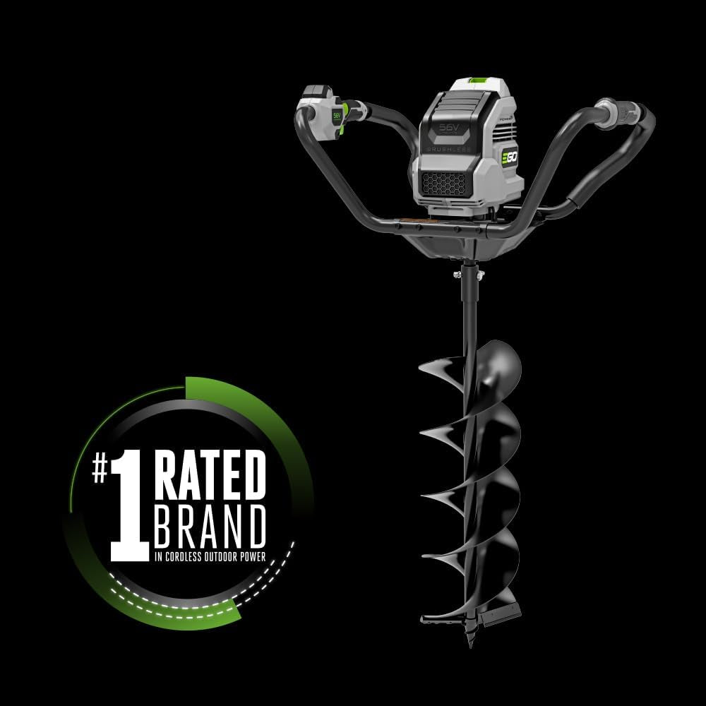 EG0800 8-Inch 56-Volt Lithium-Ion Cordless Earth Auger with Ergonomic Handle Design and Anti-Kickback System, Battery and Charger Not Included