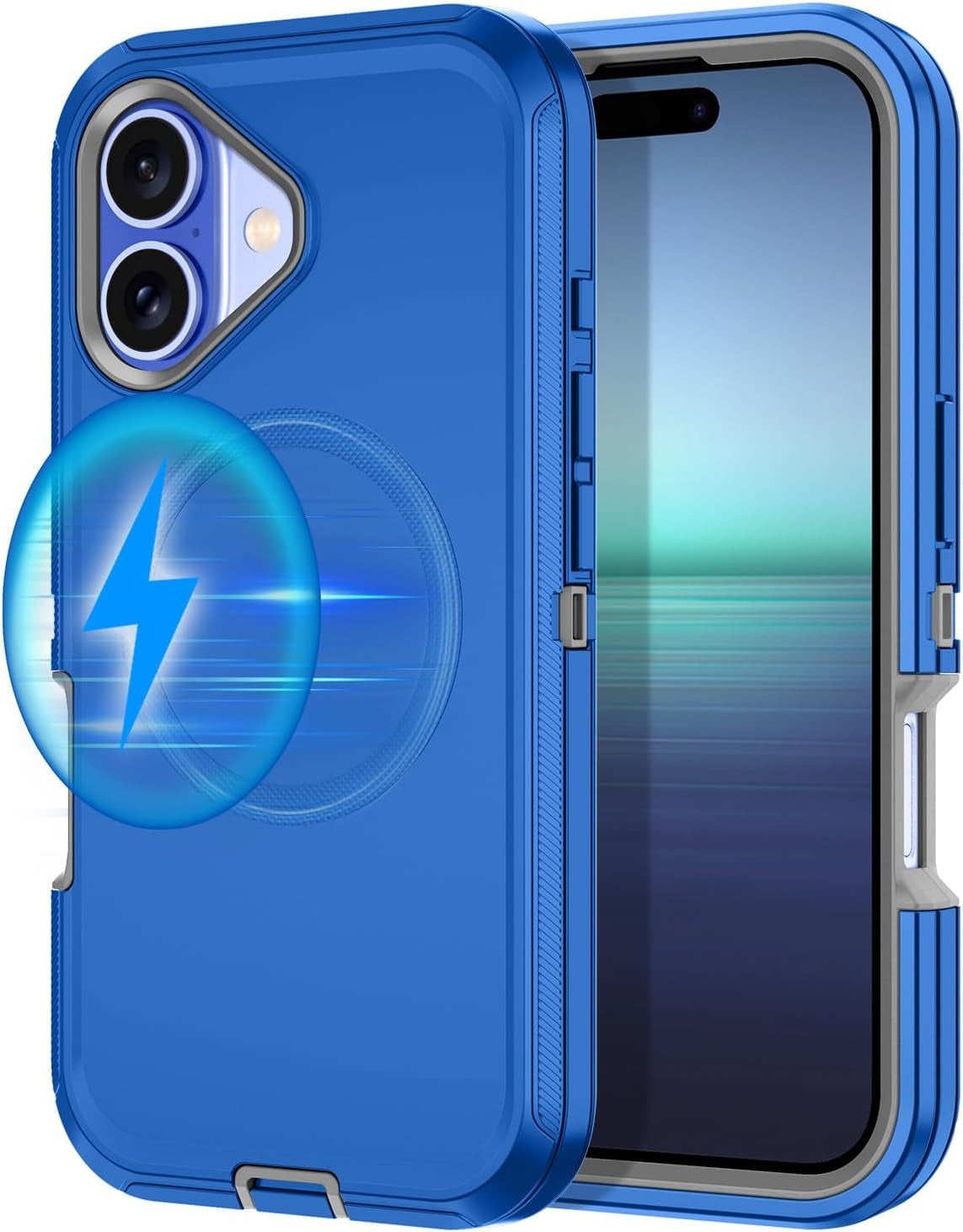 For Iphone 16E Case [Compatible with Magsafe] Shockproof 3-Layer Full Body Protection [Without Screen Protector] Rugged Heavy Duty Cover Case for Apple Iphone 16E 6.1",Turquoise