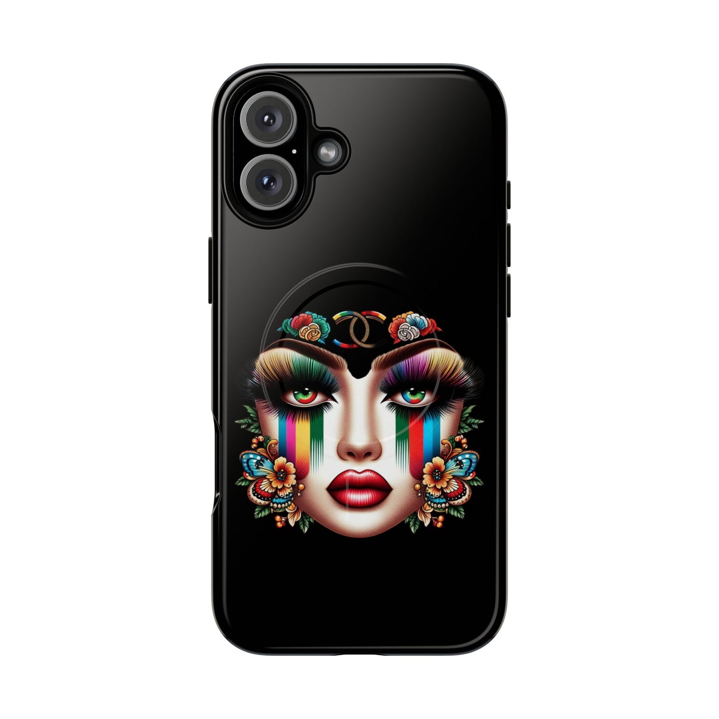 Gucci Inspired Artistic Tough Magnetic Phone Case - Vibrant Lady Design