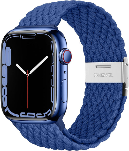 Compatible for Apple Watch Band 38Mm 40Mm 41Mm 42Mm 44Mm 45Mm 49Mm for Women Men,Stretchy Solo Loop Strap Adjustable Elastic Nylon Braided Wristband for Iwatch Series 9 8 7 6 SE 5 4 3 Ultra 2 1