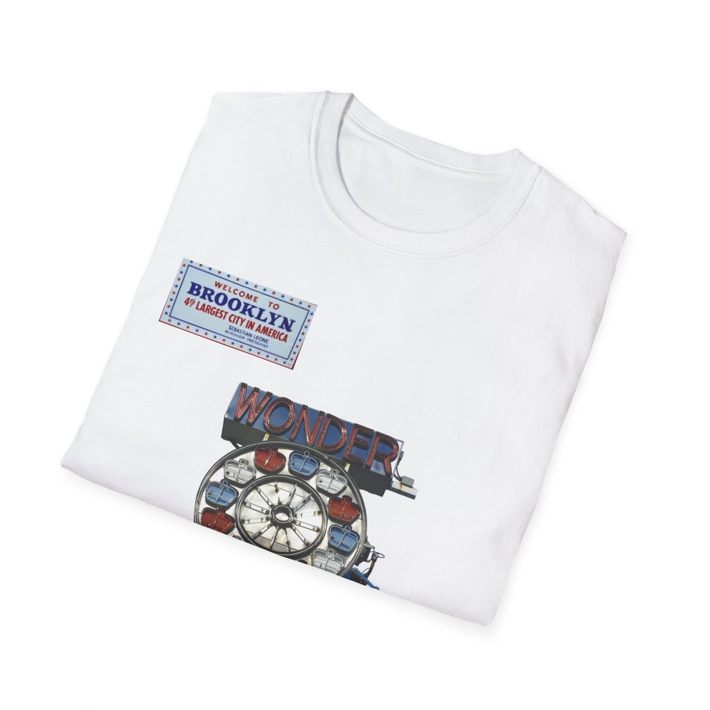 RETRO VINTAGE Wonder Wheel Brooklyn, NY Unisex Softstyle T-Shirt