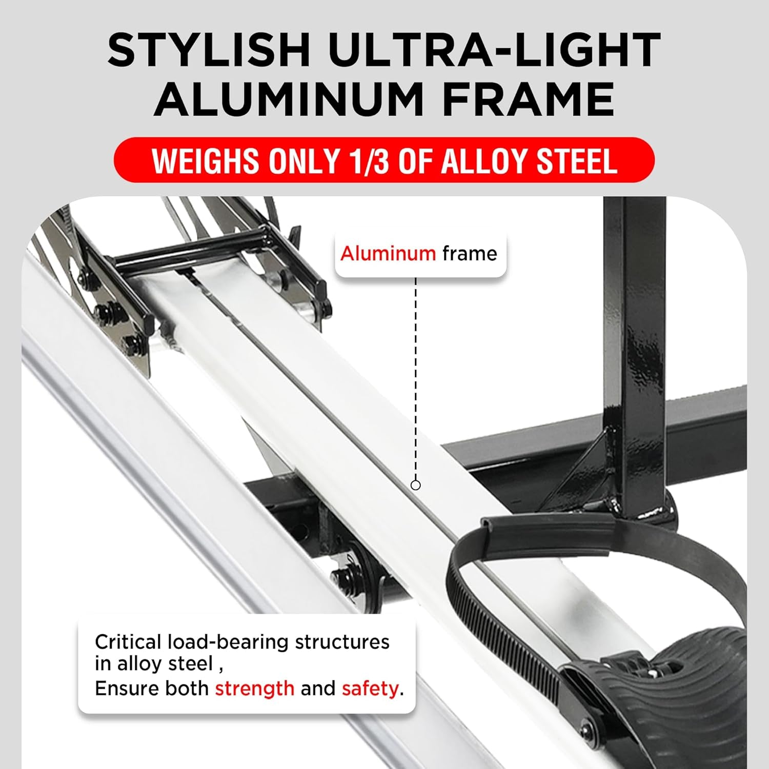 Hitch Mount Single Bike Rack with Ramp for Electric Bike, 100 Lbs. Capacity Bike Carrier for Truck, Trailer, RV, SUV