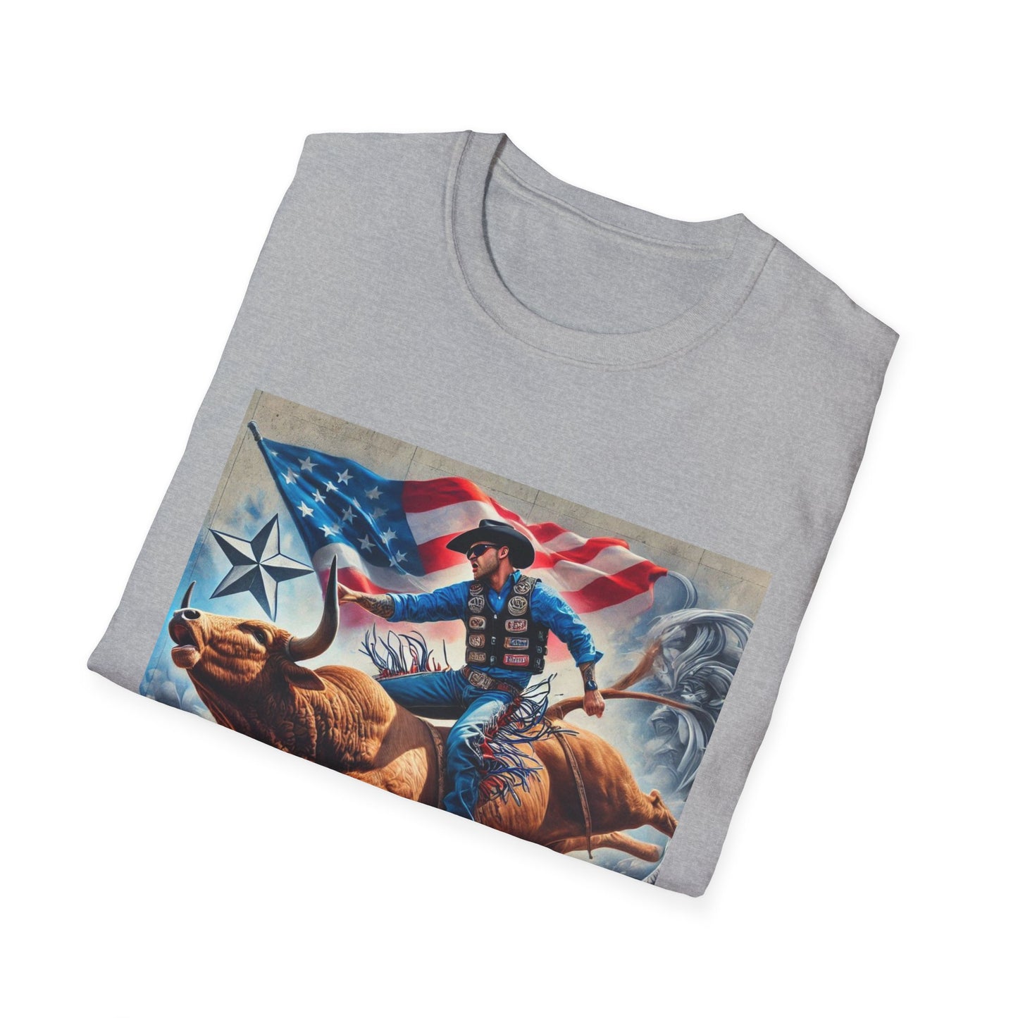 Professional Bull Riders 3D tattoo Unisex Softstyle T-Shirt