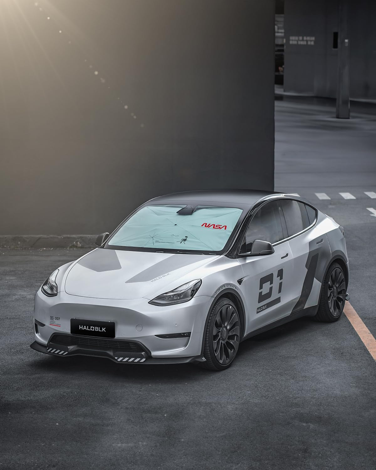 Reinforced Triple-Coated Windshield Sunshade Umbrella of the NASA Voyager-2 Mission Edition Designed for Tesla Model Y Model 3