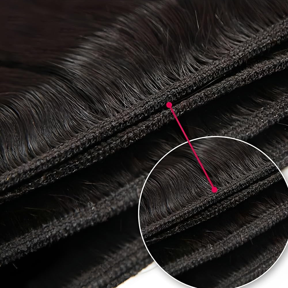 Body Wave Bundles Human Hair, 3 Bundles 14/16/18Inch Hair Extensions, Body Wave Bundles Human Hair, 10A Grade 100% Unprocessed Virgin Brazilian Human Hair Bundles Natural Black Color