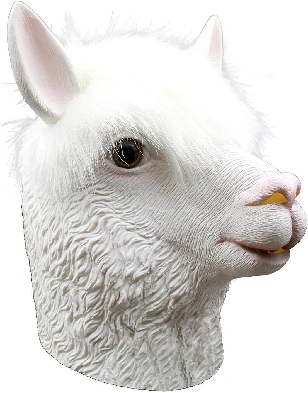 Animal Mask Costume Novelty Halloween Costume Party Latex Animal Head Mask Alpaca Mask White (Llama)
