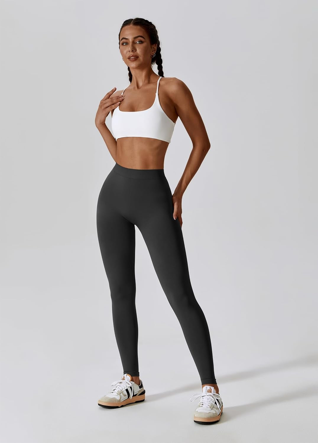 V Back Leggings for Women Seamless Scrunch Butt Lifting Workout Leggings High Waist Gym Yoga Pants