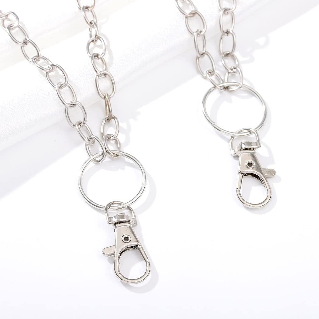 Hip Hop Pants Chain Goth Jean Chains Star Punk Pocket Chain for Women Layered Acrylic Keychains Cute Trouser Chain Rock Wallet Chain for Men Waist Body Accessories for Girls (2 Stat-1)