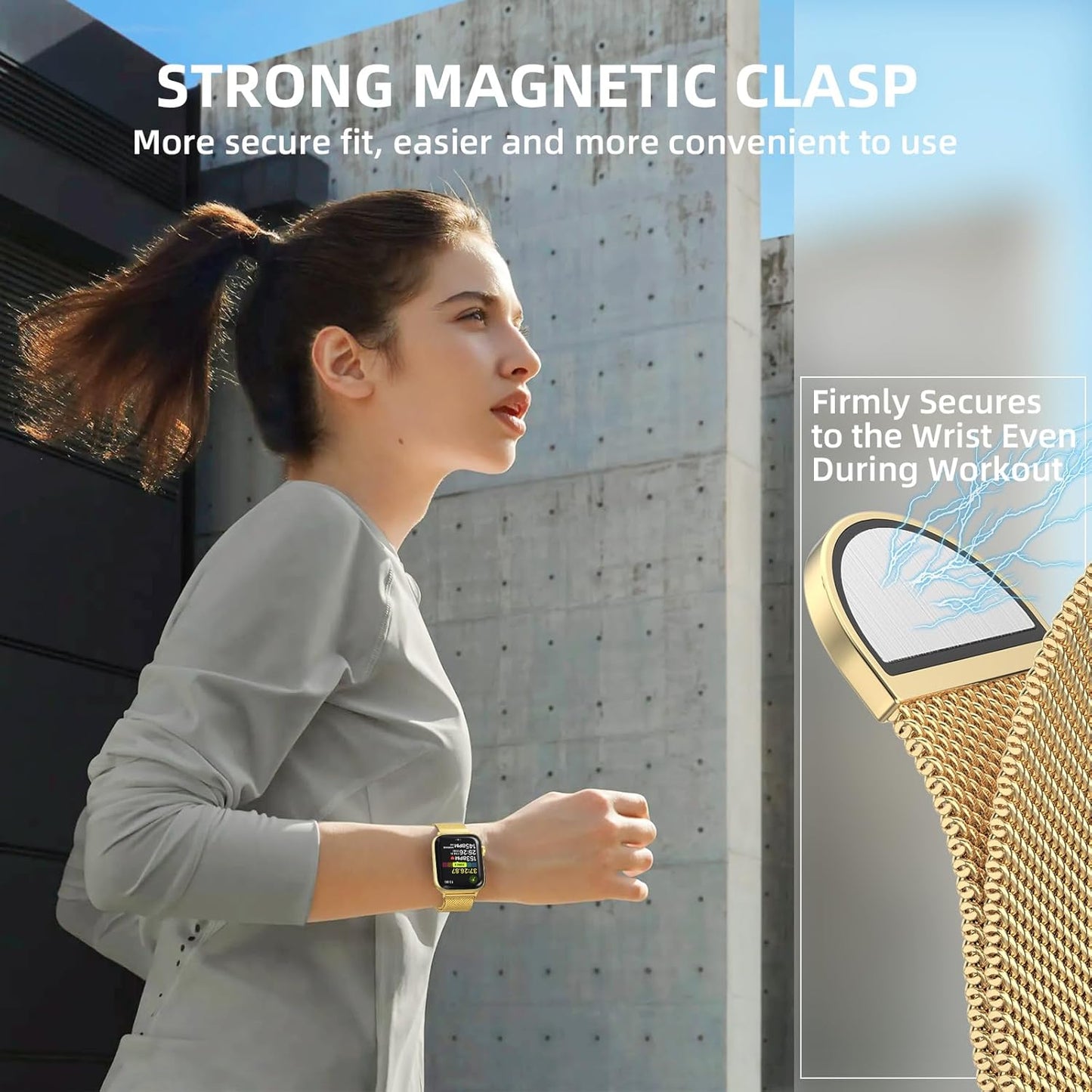 Stainless Steel Mesh Loop Compatible with Apple Watch Band 38Mm 40Mm 41Mm 42Mm 44Mm 45Mm 46Mm 49Mm Women Men, Magnetic Clasp Replacement Strap for Iwatch Series Ultra SE 10 9 8 7 6 5 4 3 2 1