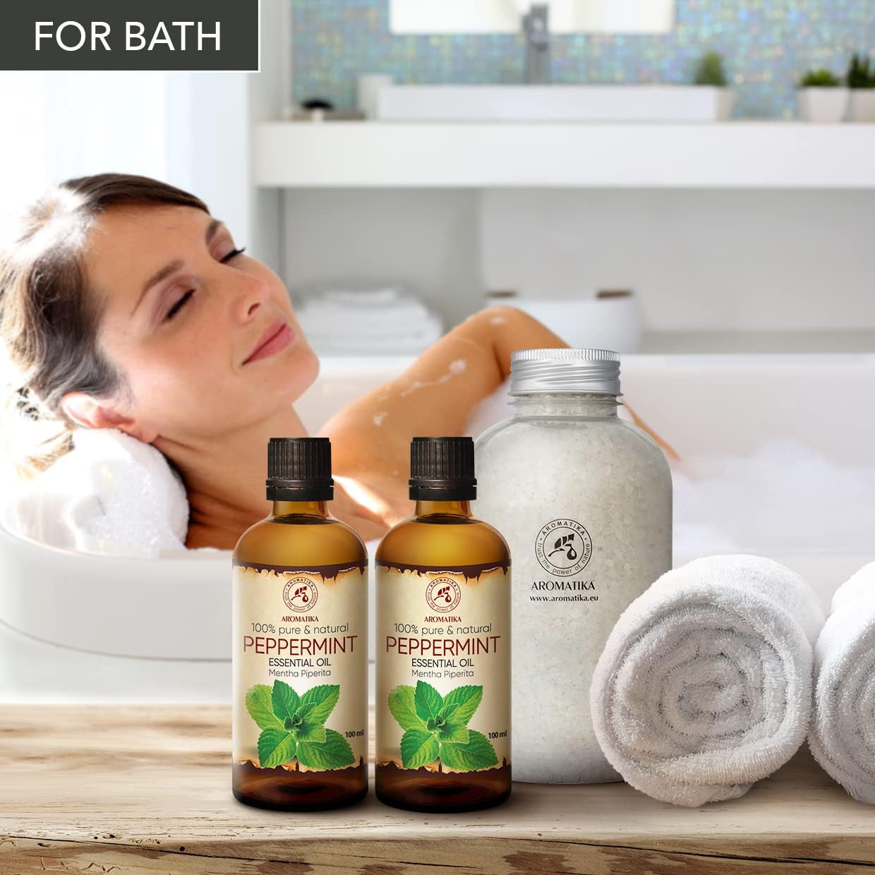 Peppermint Essential Oils 6.8 Fl Oz - 2X100Ml - Mentha Piperita - India - 100% Pure & Natural Oil - Best for Aromatherapy - Home Fragrances - Diffuser - Aroma Lamps - Skin Care TLBH