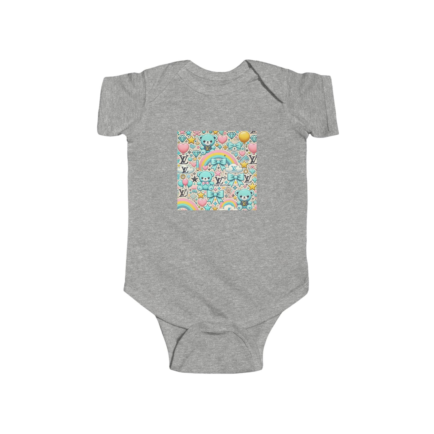 Cute Cartoon Louis Vuitton-inspired fashion Pattern Infant Bodysuit - Perfect Baby Shower Gift