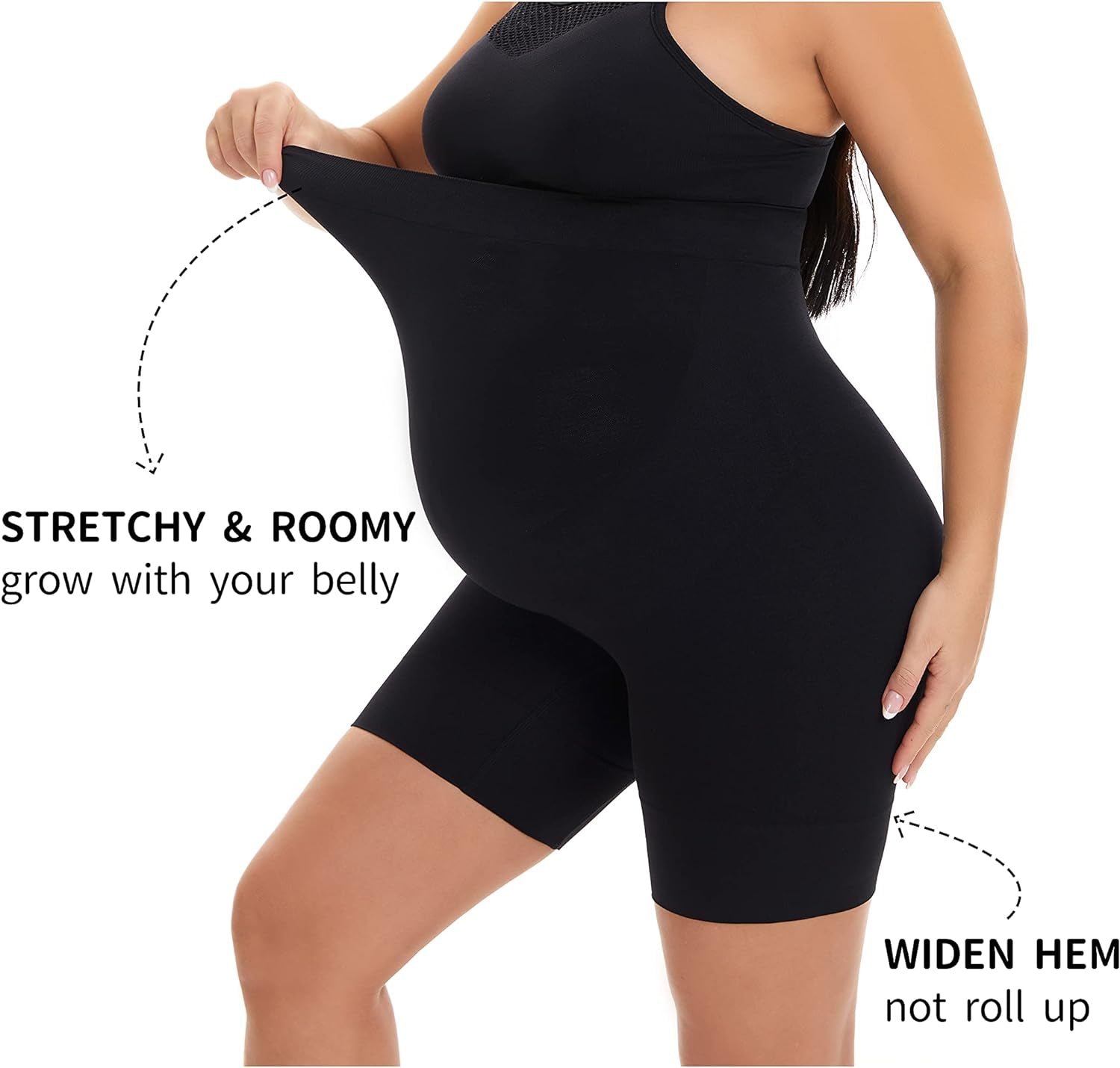 Seamless Maternity Shapewear, Prevent Thigh Chaffing, Belly Support, S-5XL