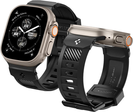 Rugged Band Designed for Apple Watch Band for Apple Watch Ultra 2/Ultra 49Mm, Series 10 46Mm, 9/8/7 45Mm, SE2/SE/6/5/4 44Mm, 3/2/1 42Mm - Matte Black