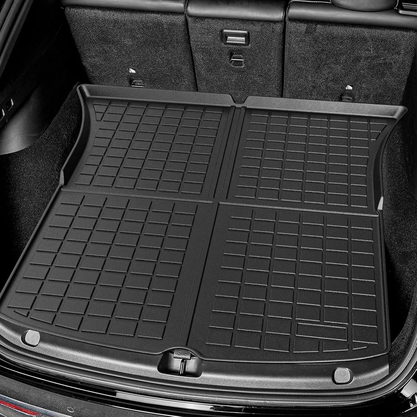 Floor Mats for Tesla Model Y 2021-2024 2025-All Weather TPE Eco Floor Mat-Waterproof Non-Slip Cargo Liner Trunk Accessories(Not FIT 7-Seat)