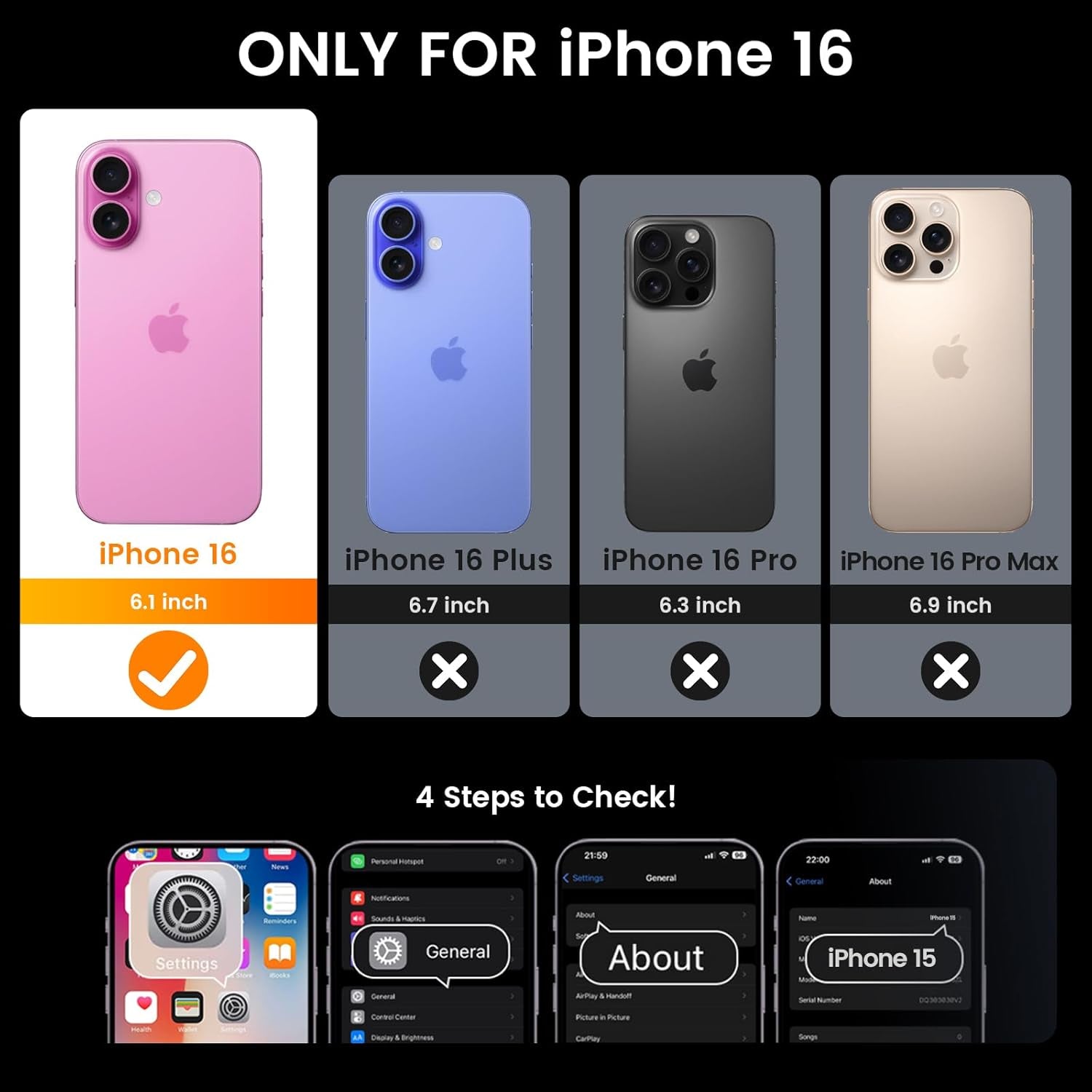 Compatible for Iphone 16 Case with Screen Protector - Slide Camera Cover Protective Phone Case with Ring Stand, Heavy Duty Shockproof Rugged Bumper for Iphone 16 Accessories Blue