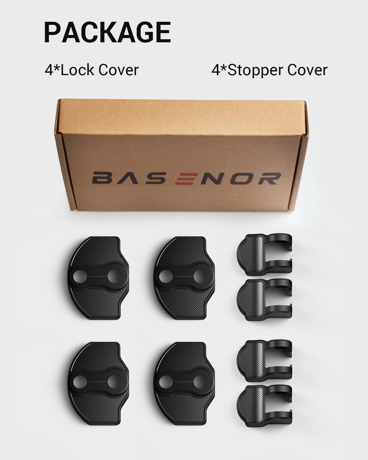2017-2025 Tesla Model 3 Model Y Door Lock Cover Protector [Carbon Edition] [No Tape Requried], Anti-Scratch Door Striker Latches Sill Stopper Covers for Model 3 Model Y Set of 8
