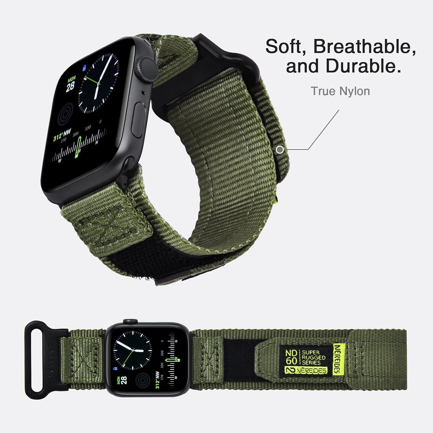 Compatible with Apple Watch Series10 Band Series 9/8/7/6/5/4/Se/Se2/Ultra 1/2, Nylon Sports Strap with Woven Design for 46Mm 49Mm/42Mm/44Mm/45Mm/38Mm/40Mm/41Mm