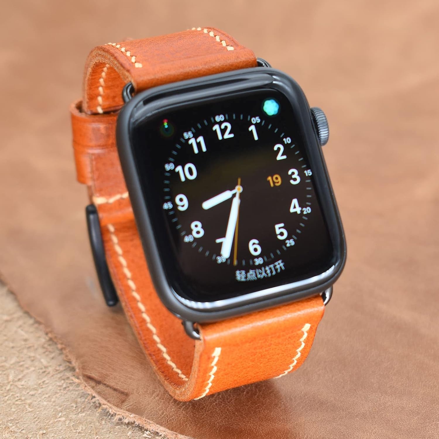 Compatible with Apple Watch Bands Leather Band 38Mm/40Mm/41Mm 42Mm/44Mm/45Mm, Top Layer Full Grain Vintage Leather Strap for Men Women,Genuine Leather Strap Replacement Bands for Apple Watch Series 9/8/7/6/5/4/3/2/1/SE
