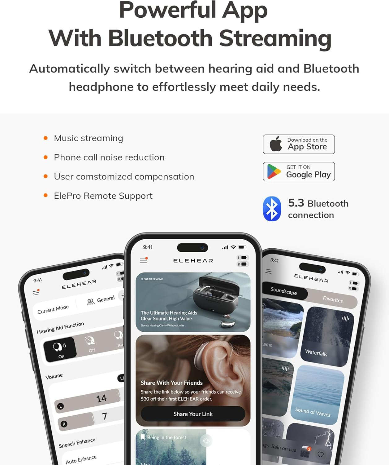 -Beyond OTC Hearing Aids with Dry Box, AI Powered Speech Enhancement and Tinnitus Masking, Superior Sound Quality, Connectivity with Ios or Android via Bluetooth 5.3, for Seniors and Adults
