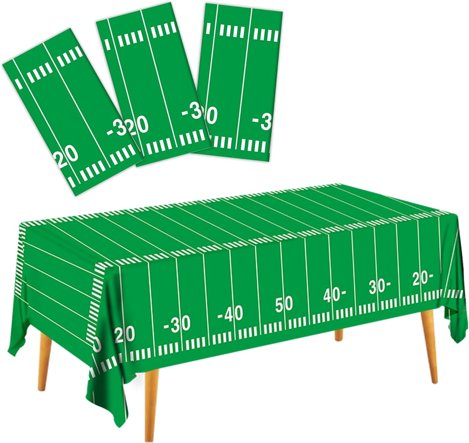 Football Party Decorations Disposable Tablecloth Plastic Touchdown Table Cover Perfect for Super Bowl Football Birthday Party Decorations and Gameday Tailgate Decorations 54 X 108Inch, 3 Pack