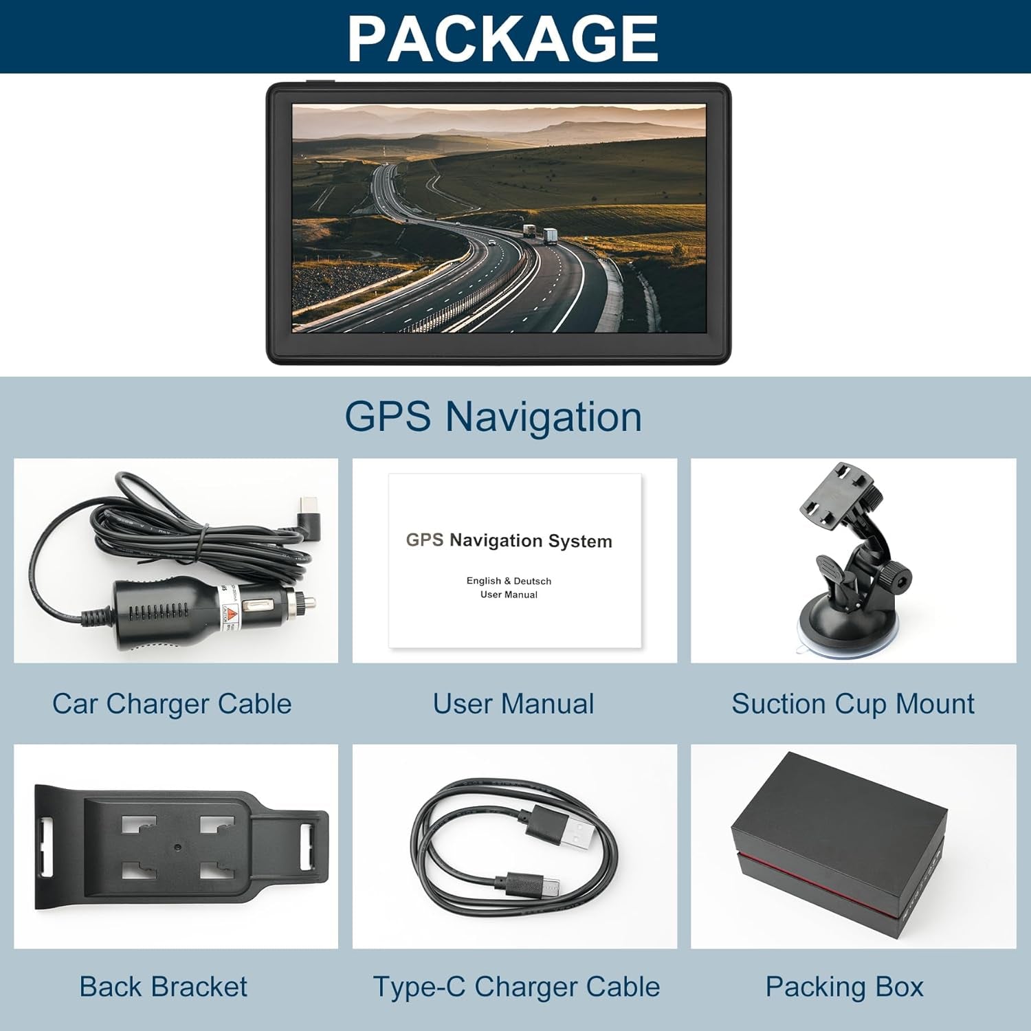 GPS Navigator for Car with Lastest 2024 Map, Free Lifetime Update, Car GPS Navigation System for Truck Commercial Drivers, Support Postcode POI Search, Voice Guidance, Speedcam Speedlimit Alerts, FM TRUCK DRIVER