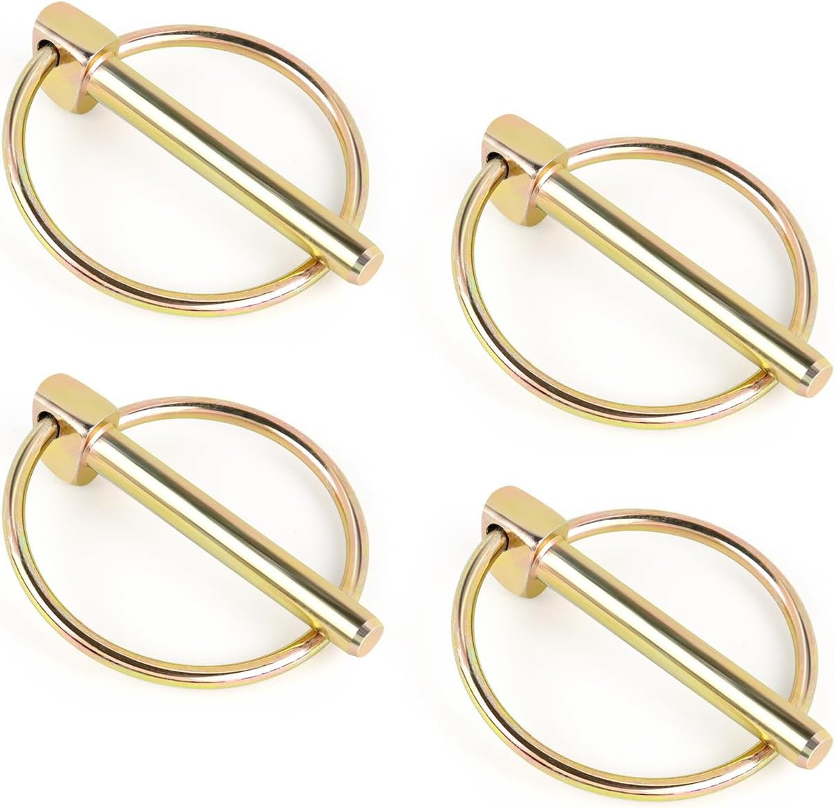 4 PCS Lynch Pin Heavy Duty Lynch Pin with Ring for Trucks, Tractors, Trolleys, Lawn Mowers, & Trailers (1/4 Inch / 6 Mm X 1-3/4 Inch / 45 Mm)