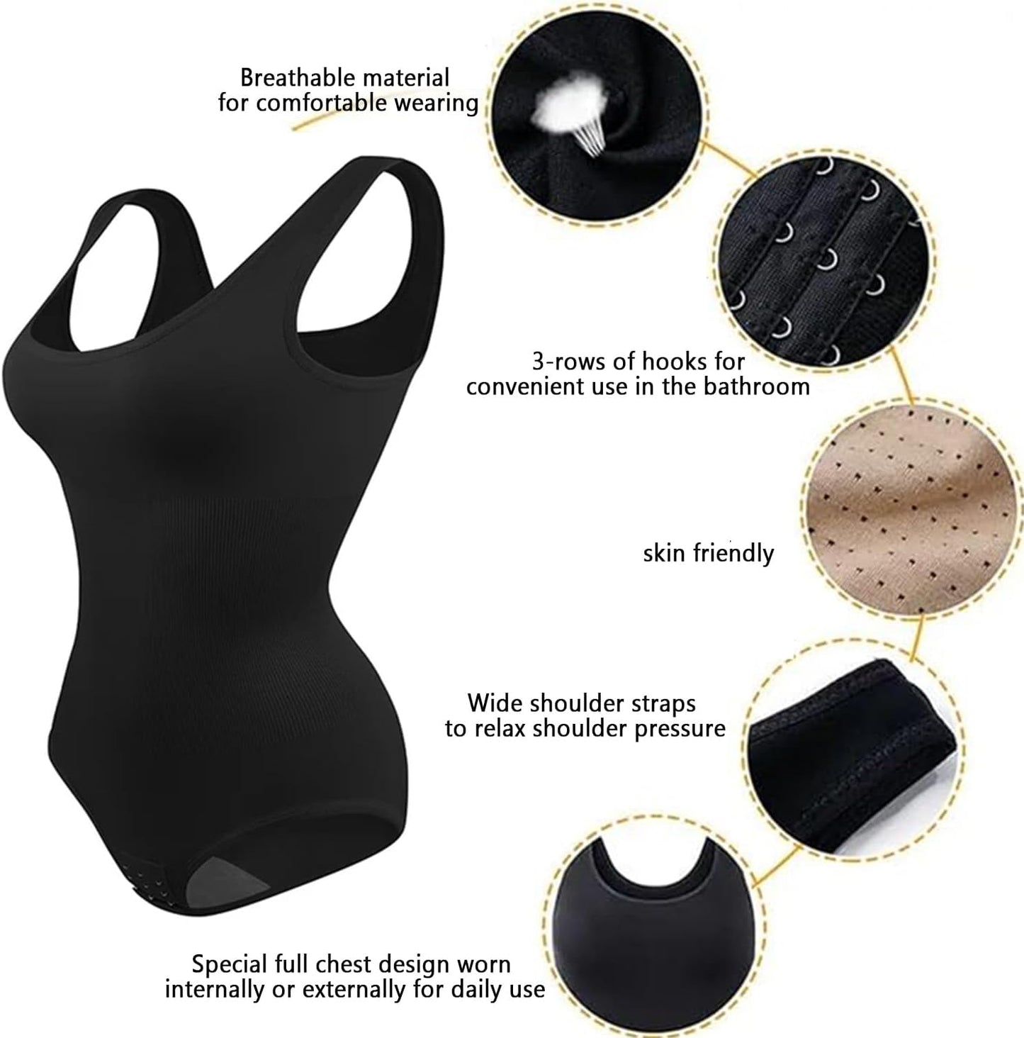 Women Shapewear Tummy Control Bodysuit for Sexy Seamless Butt Lifter Full Body Shaper Black Body Suits Slimming