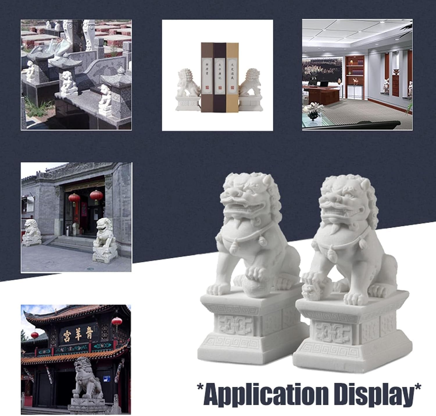 Foo Dogs Statues Pair, Chinese Fu Foo Dogs Guardian Lion Statues Beijing Lions Ornaments 2024 Feng Shui Home Decor Indoor Outdoor Ward off Evil Energy (Small)