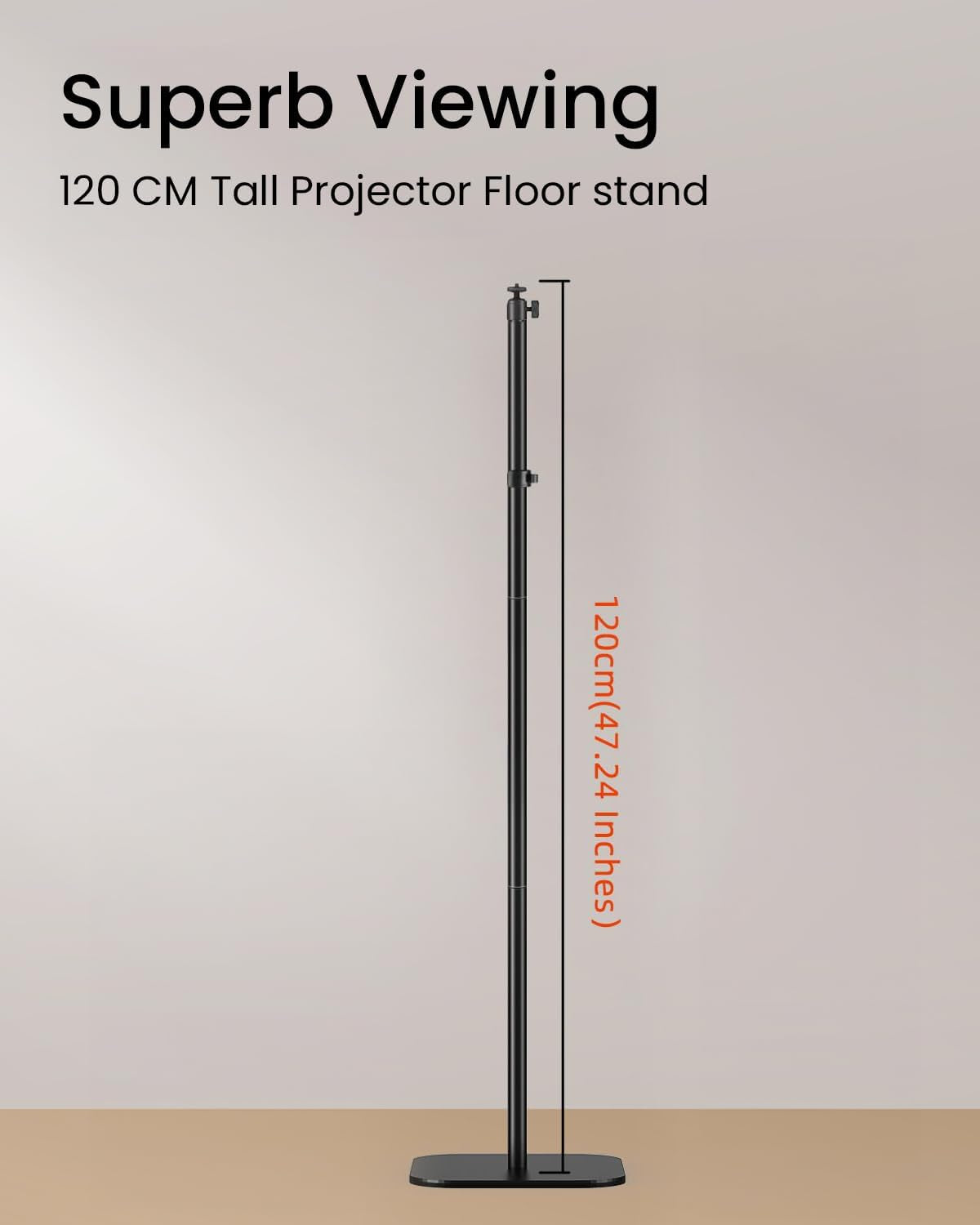 Portable Projector Foldable Stand with 180-Degree Rotation for Eazze Series (367G) & 47.24" Fixed Height Floor Stand, 1/4-Inch Screw, 360° Rotatable, Multi-Device Compatible