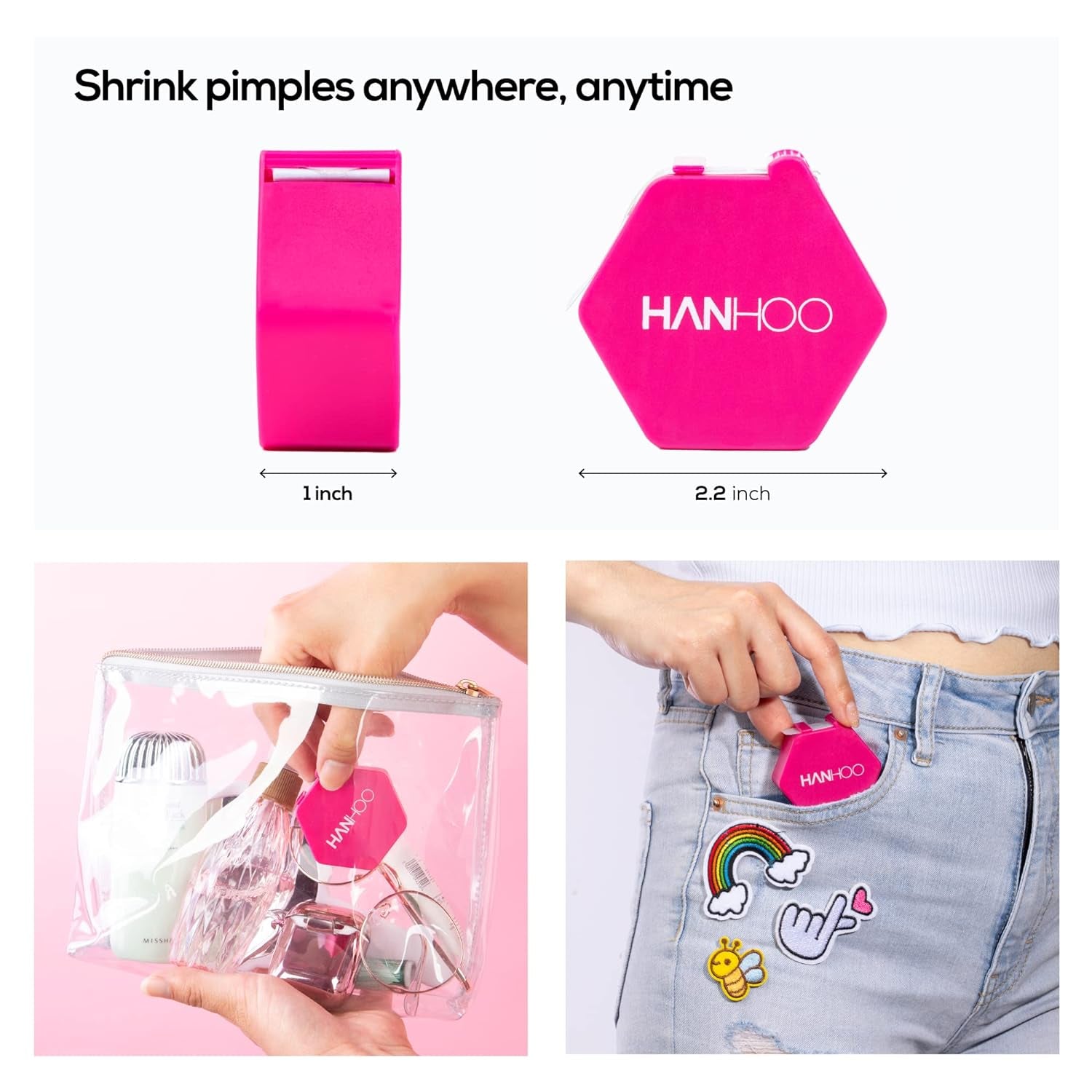 on the Go Blemish Patch, 108 Count, Pimple Patch Dispenser, Shrinks Pimples, Protects from Finger-Picking and Dirt, Absorbs Fluid, Acne Spot Patches, Invisible Pimple Patches, Korean Skincare