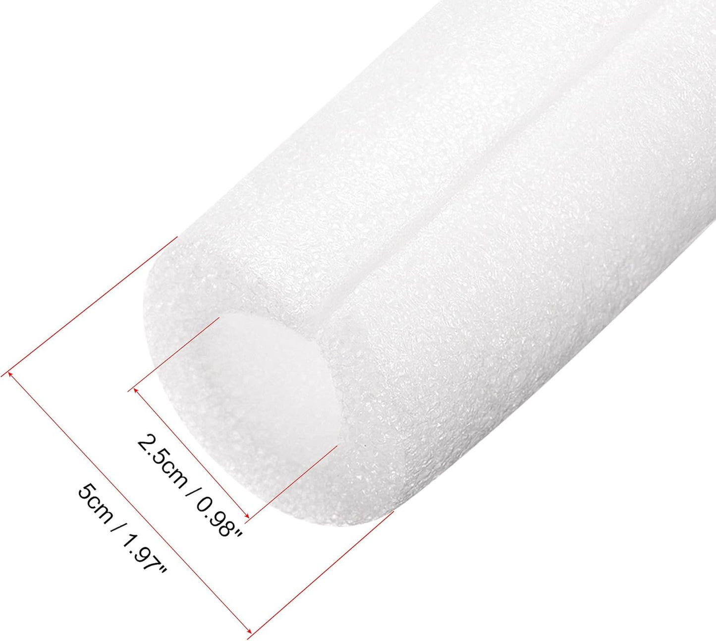 Foam Tube Pipe Insulation Freeze Protection Cover 3.28 Ft Length 0.98In ID 1.97In OD Pipe Insulation Kits White 1 Pack