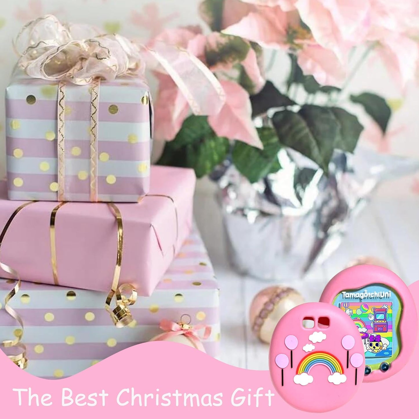 Silicone Shell Cover Compatible with Tamagotchi Uni, Silicone Protective Sleeve Case for Tamagotchi Uni Protector Skin with Lanyard (Pink) ZOUSA