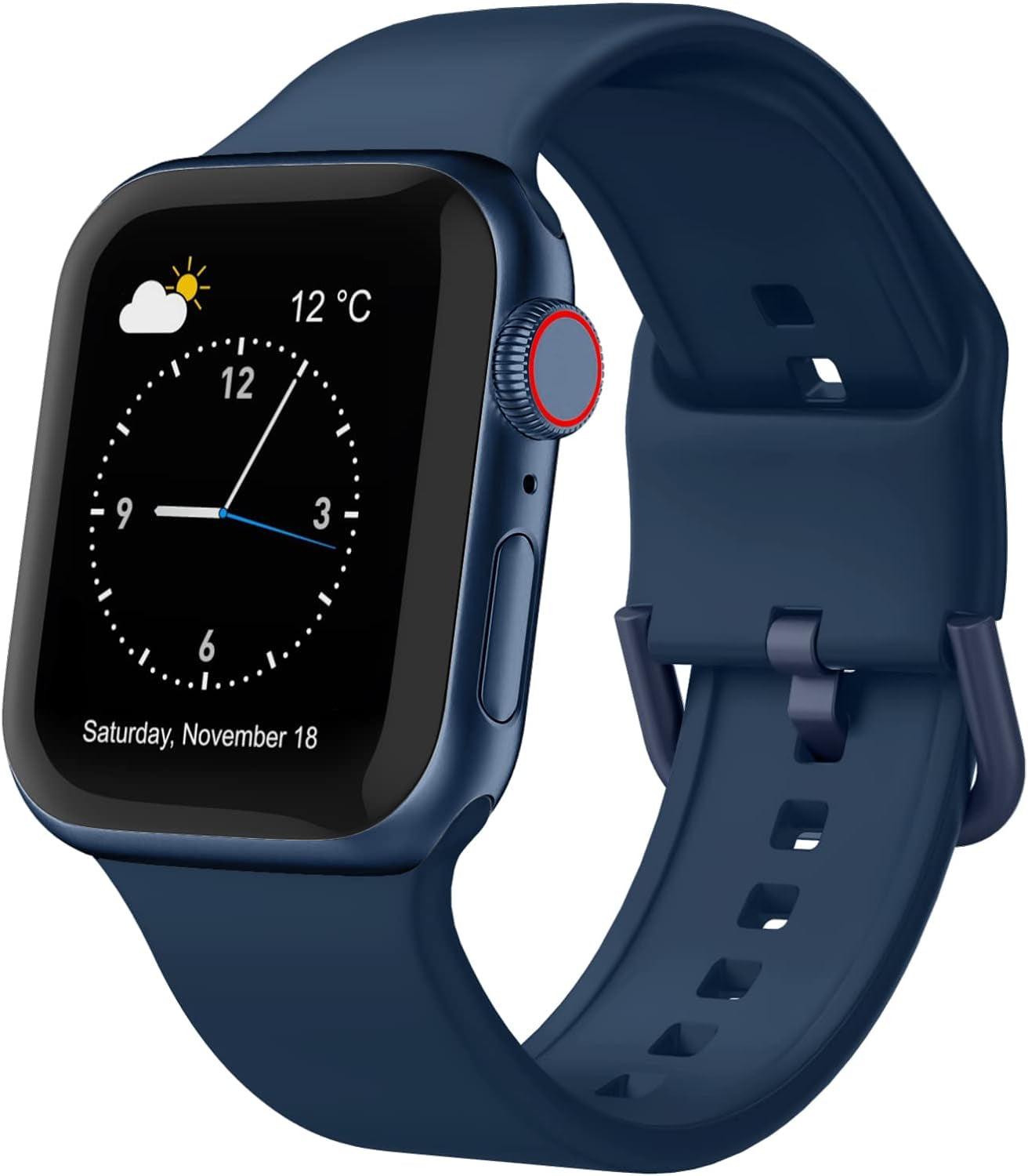 Sport Band Compatible with Apple Watch Bands 49Mm 45Mm 44Mm 42Mm 41Mm 40Mm 38Mm, Soft Silicone Wristband Replacement Strap with Classic Clasp for Iwatch Series 9 Ultra SE 8 7 6 5 4 3 2 1 for Women Men