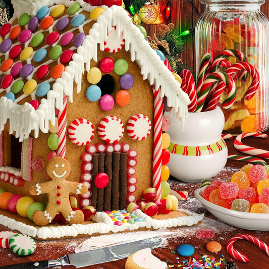 'S Gingerbread House 500 Piece Jigsaw Puzzle Showcases a Tasty Holiday Treat Decked Out in All Your Favorite Candies