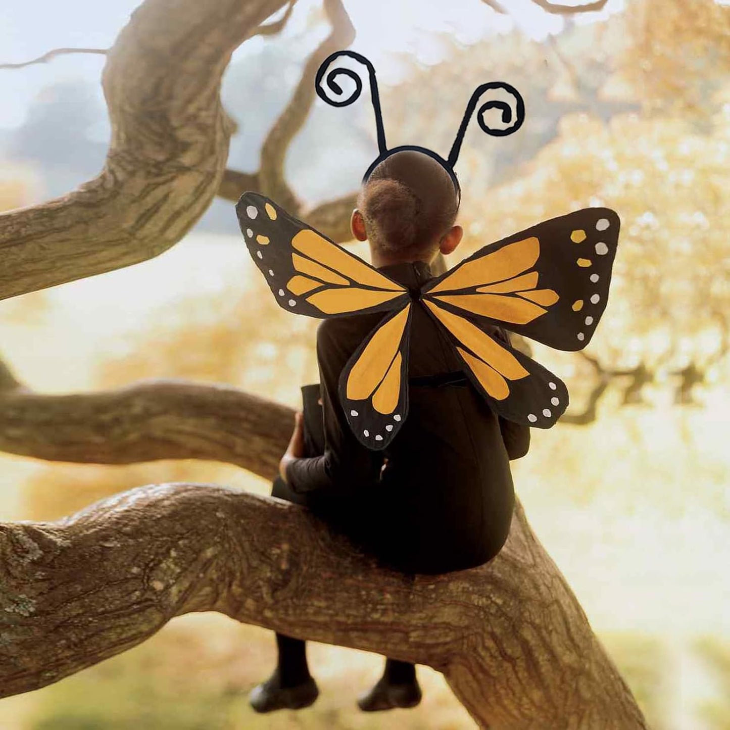 Butterfly Antenna Headband for Girls Women Bug Antenna Headband Black Velvet Headband for Halloween Cosplay Costume Accessory