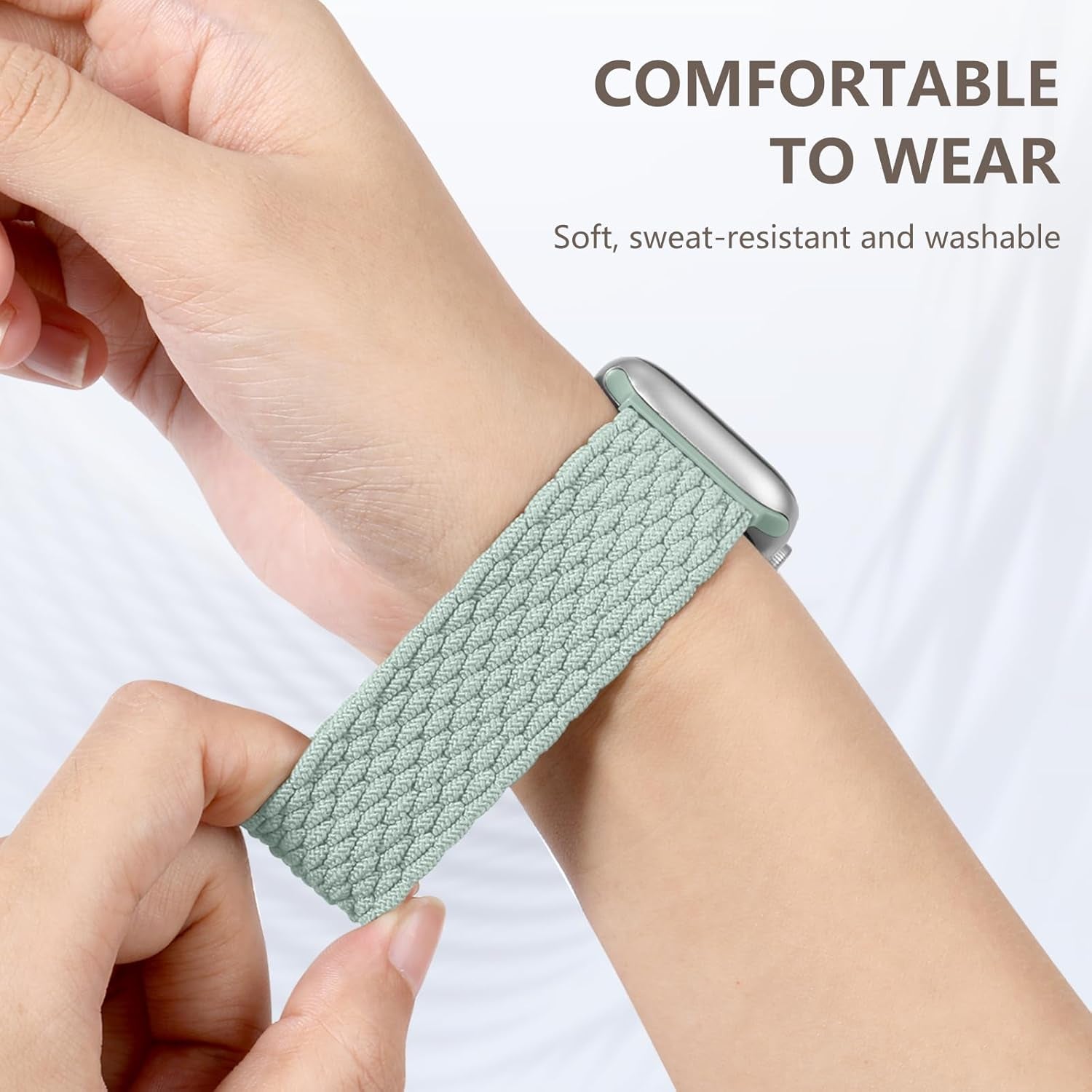 Braided Solo Loop Compatible with Apple Watch Ultra/Ultra 2 Band 42Mm 44Mm 45Mm 49Mm Men, Adjustable Stretchy Nylon Solace Bands Elastic Sport Wristband Straps for Iwatch Series 9 8 7 6 5 4 3 2