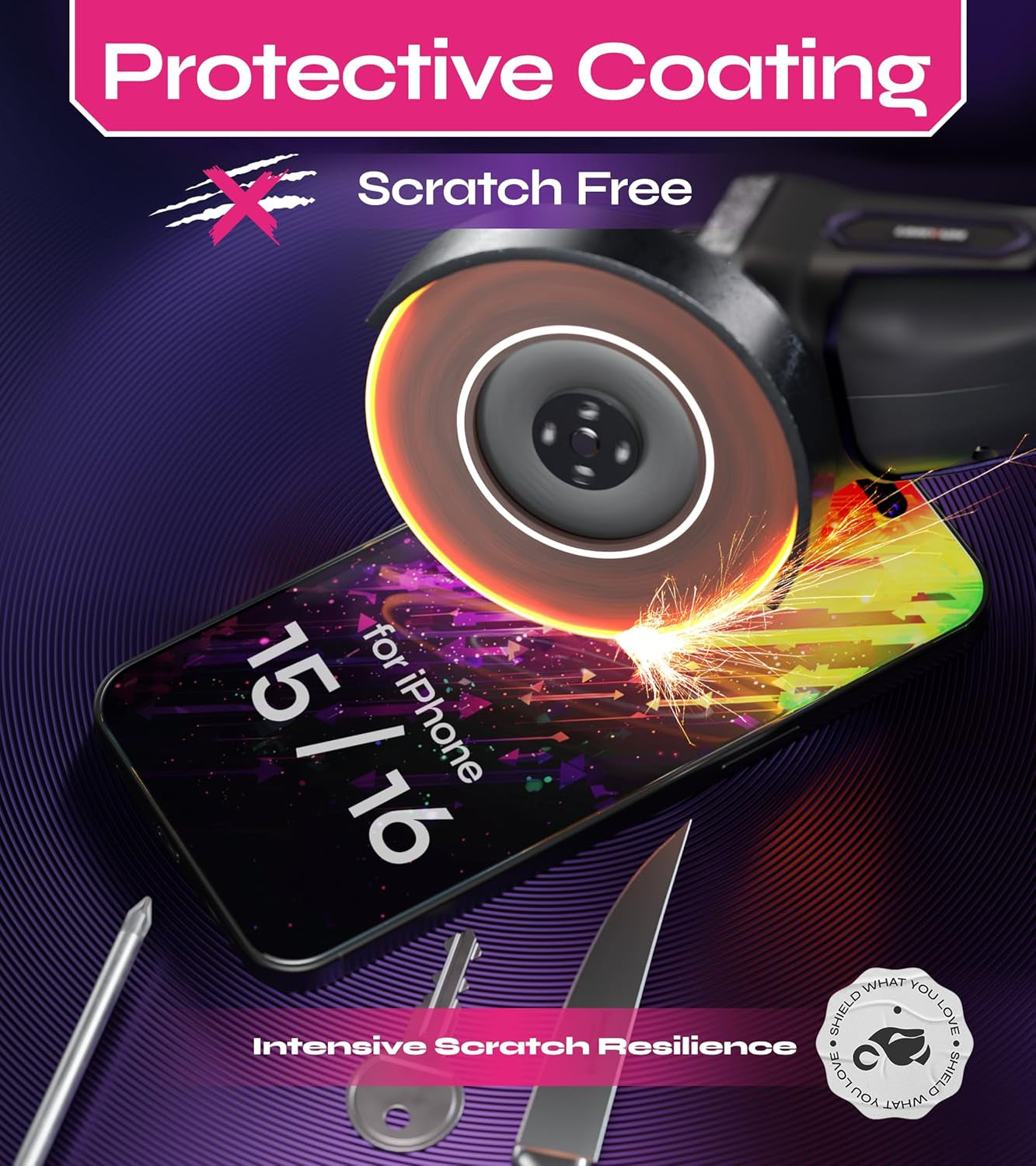 Screen Protector Compatible with Iphone 15/16 (2Pack), Easy Auto-Align Install Kit, 6.1" Tempered Glass, 9H Hardness, Ultra HD Clear, Case Friendly, Easyshield