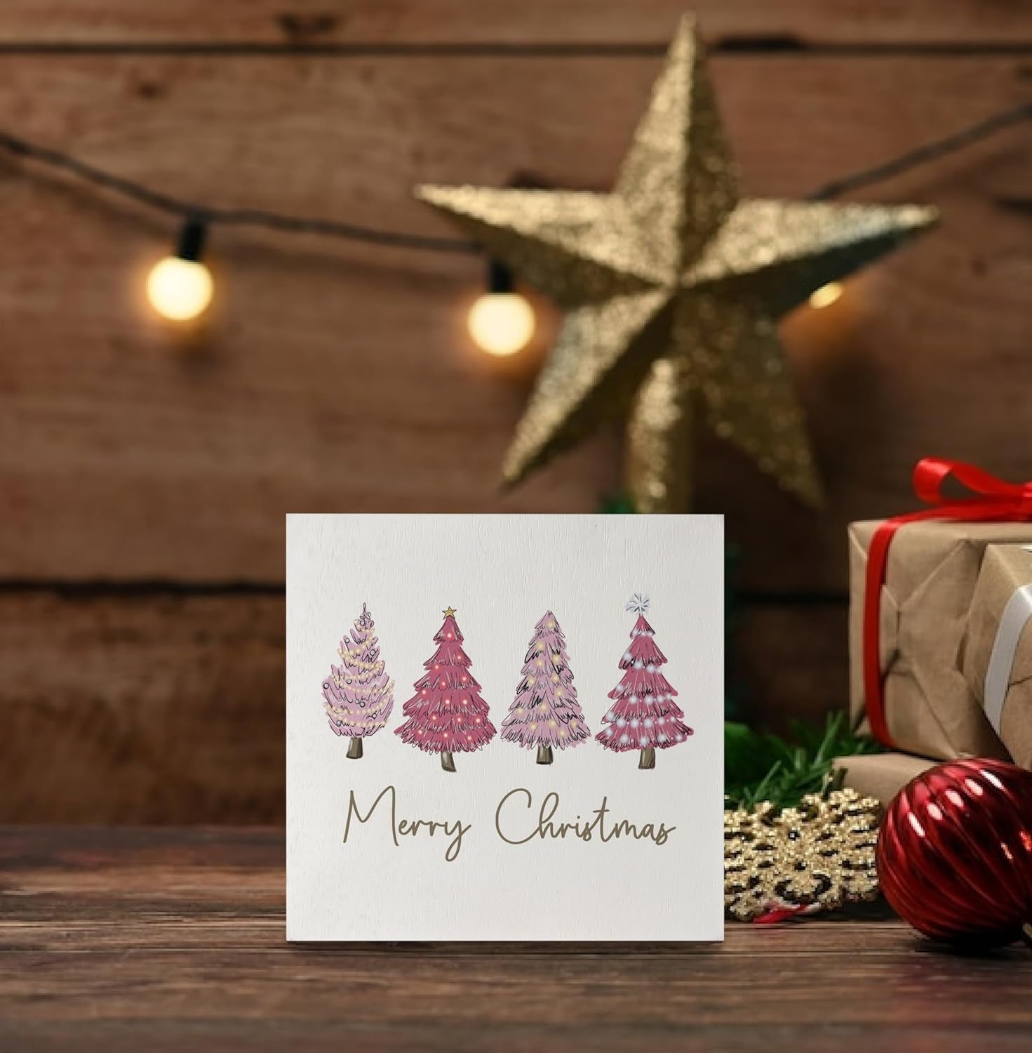 Pink Christmas Sign,Pink Christmas Decorations,Christmas Tree Merry Christmas Sign,Christmas Sign Wood Plaque,Merry Christmas Sign for Table,Christmas Signs for Home Decor