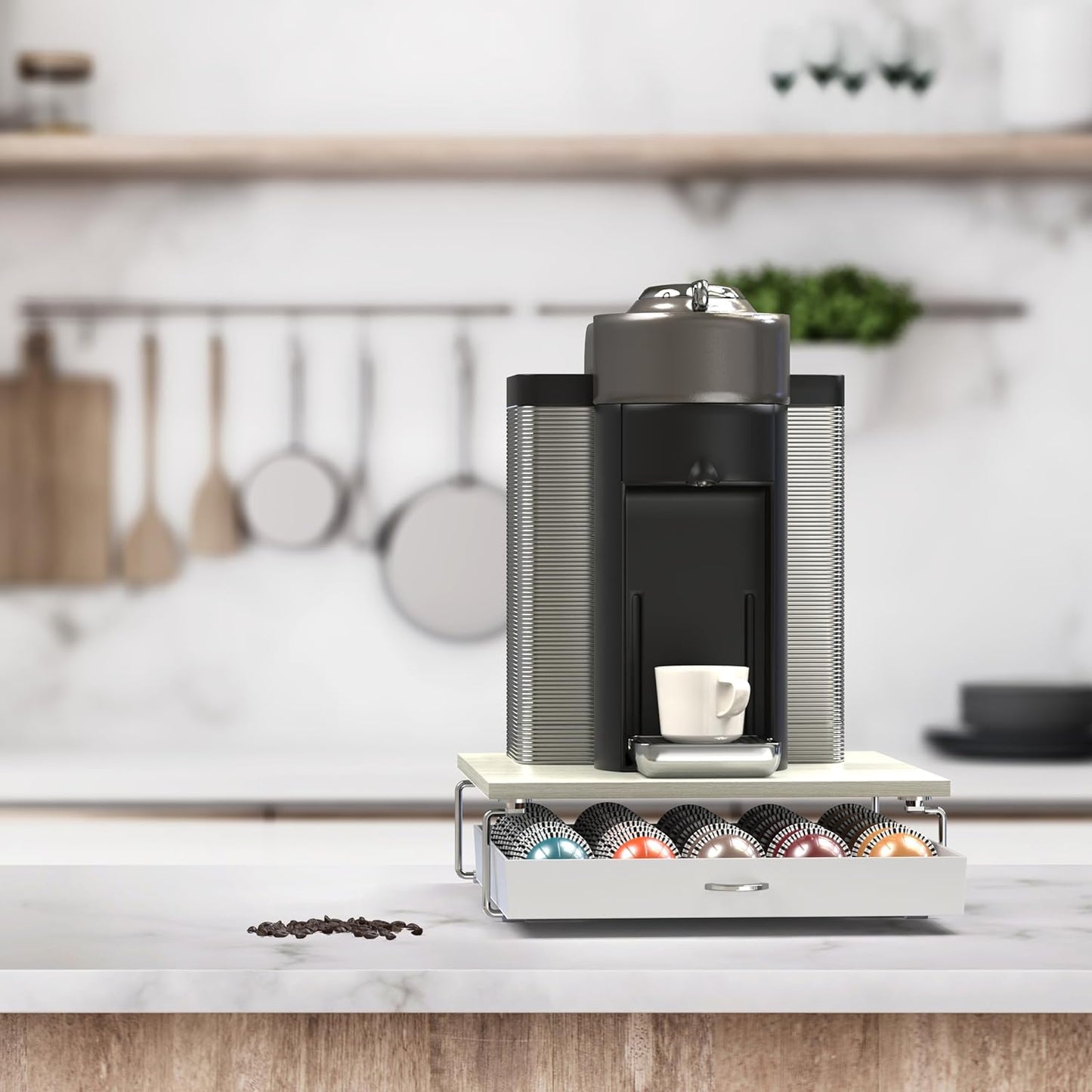 Decobrothers Supreme Vertuoline Drawer, Holds with 30 Big or 60 Small Vertuoline Pods, Maple