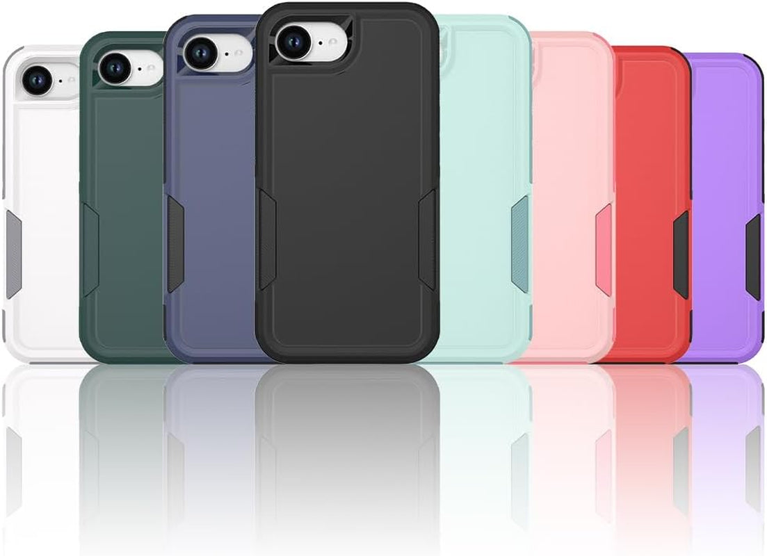 Iphone 16E Case: Dual Layer Protective Heavy Duty Cell Phone Cover Shockproof Rugged with HD Screen Protector - Military Protection Bumper Tough - Apple Iphone 16E / SE 2025 / SE4, Black