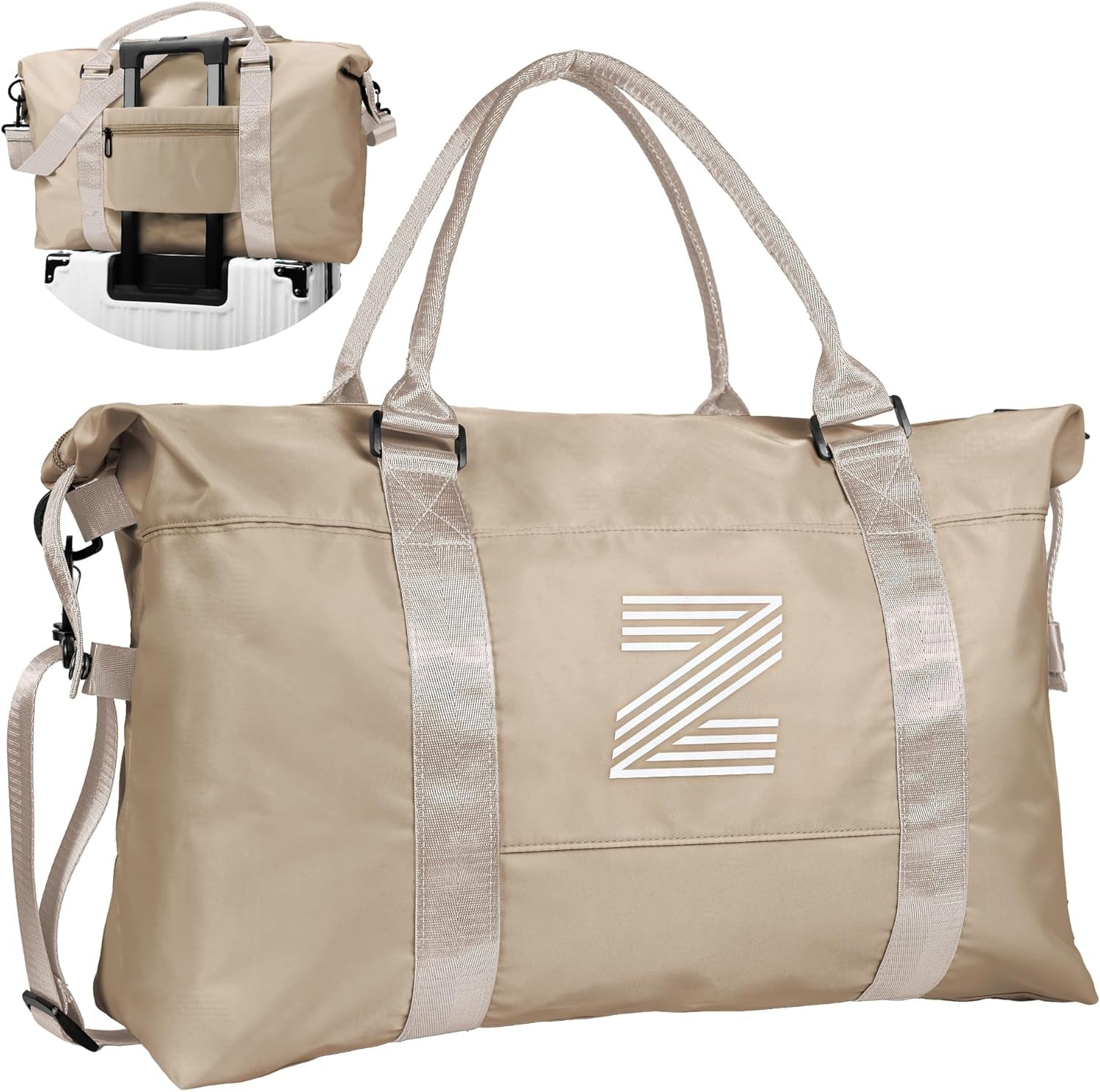 Bridesmaid Gifts, Teacher Appreciation Gift, Initial Travel Duffel Bag, Kids Duffel Bag,Personalized Weekender Bag, Birthday Gifts for Women Gifts for Teen Girls (Letter S)