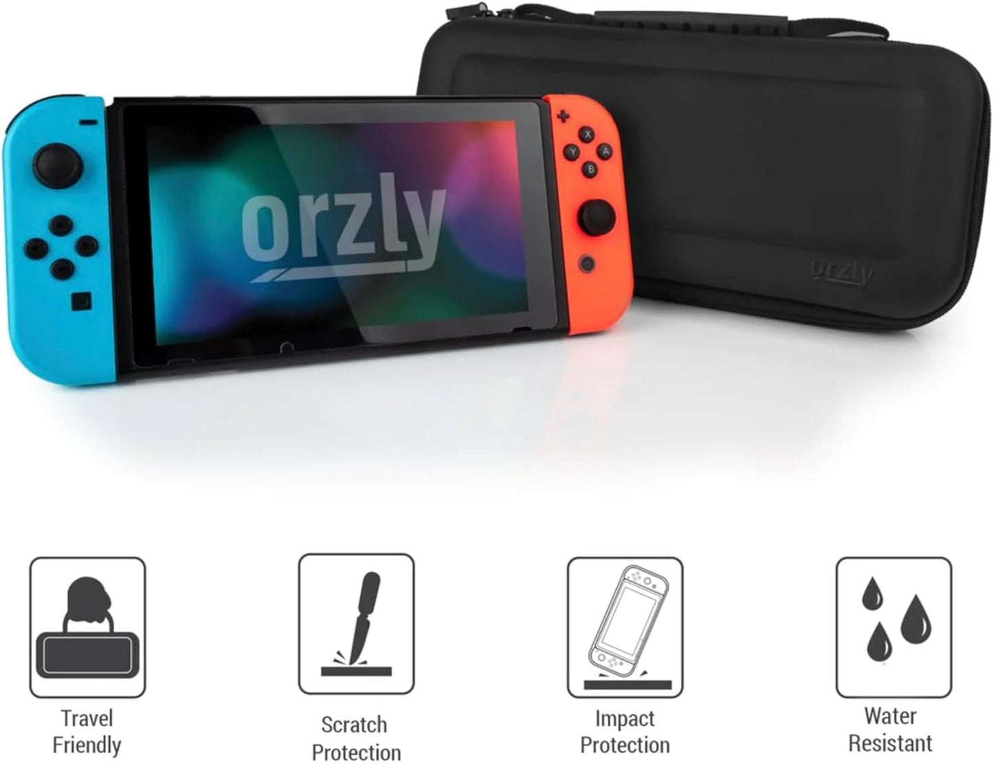 Carry Case Compatible with Nintendo Switch and New Switch OLED Console -Protective Hard Portable Travel Carry Case Shell Pouch with Pockets for Accessories and Games