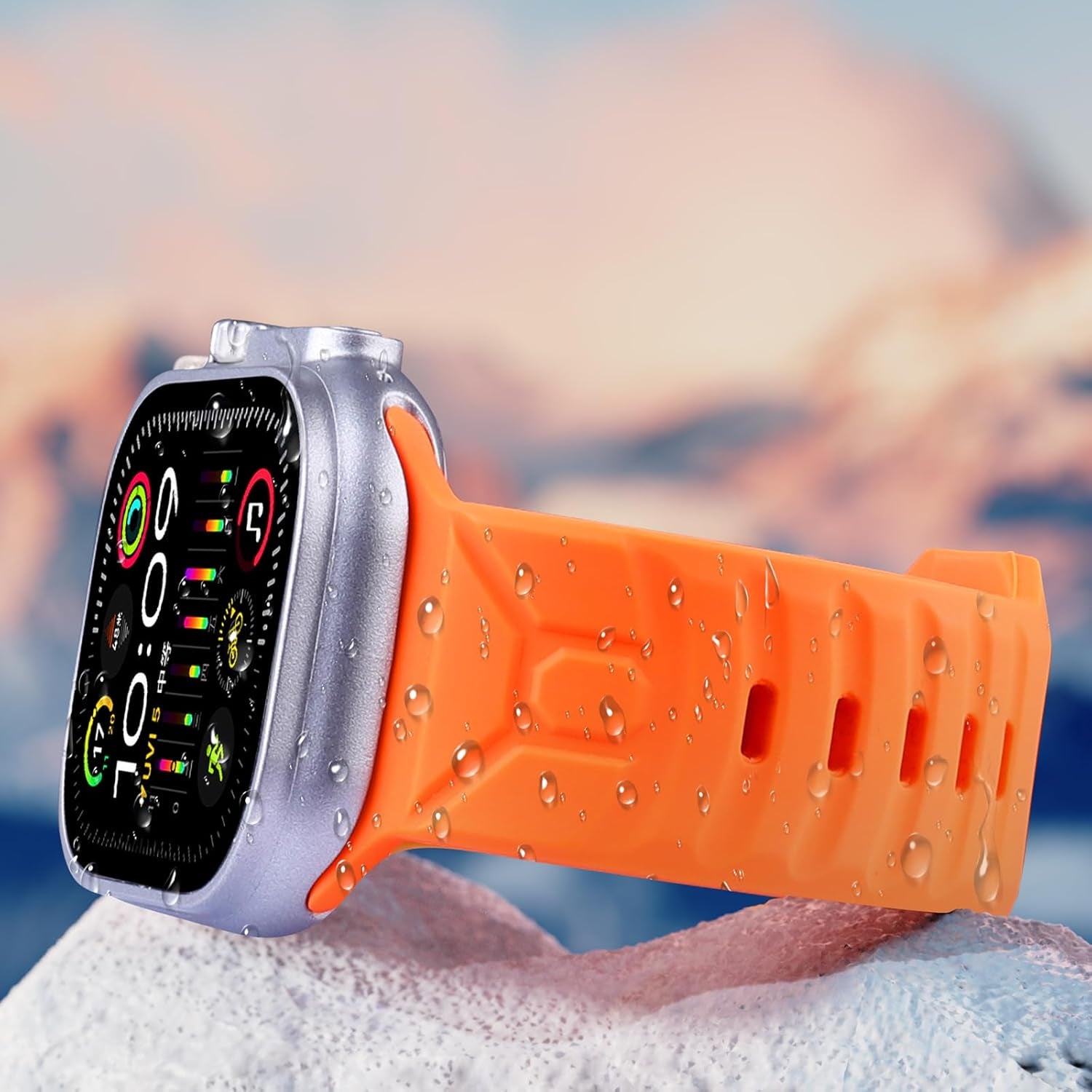 Band Compatible with Apple Watch 42Mm 44Mm 45Mm 49Mm, Replacement Silicone Sport Strap for Iwatch Series Ultra 9/8/7/6/5/4/3/2/1 SE Men Women
