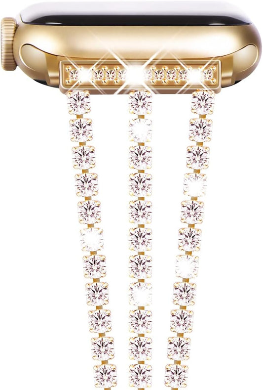Compatible for Apple Watch Band Series 9 8 Series 7 SE Series 6 5 4 3, Sparkling Bling Shiny Diamonds Bracelet for Iwatch Band Womens