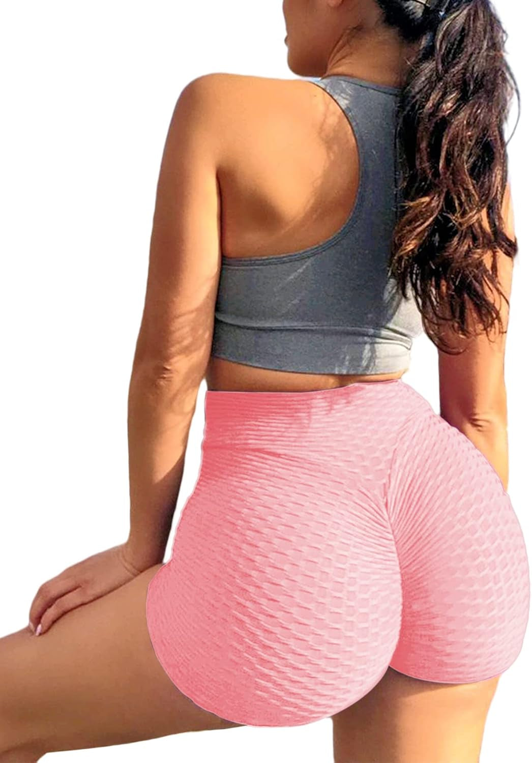 Booty Shorts Naughty Scrunch Butt Lifting Leggings Workout High Waisted Textured Bottom