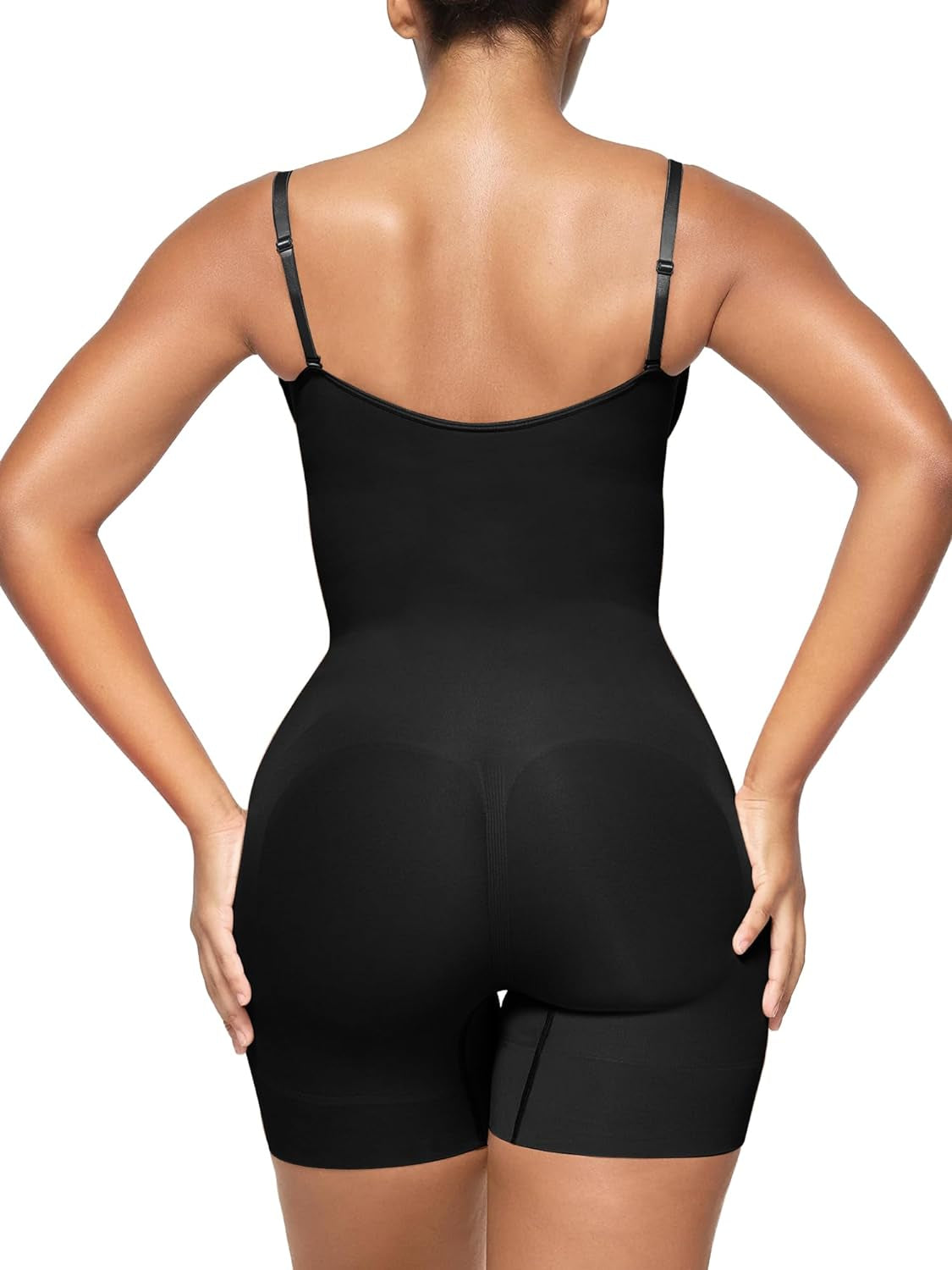 Women'S Open Bust Tummy Control Shapewear Bodysuit Seamless Mid-Thigh Body Shaper for a Snatched Waist