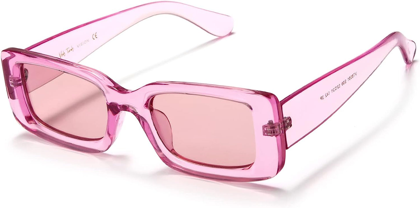 Rectangle Sunglasses Men Tinted Polarized Big Square Retro 90S Vintage Y2K Glasses for Women UV Protection