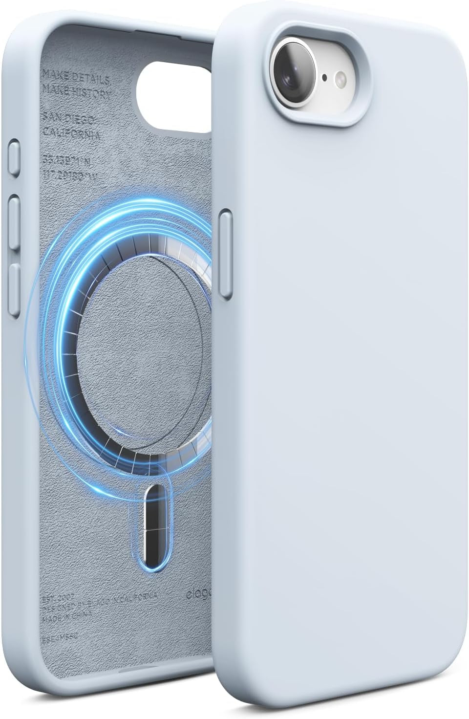 Magnetic Silicone Case Compatible with Iphone 16E Case Compatible with All Magsafe Accessories - Built-In Magnets, Soft Grip Silicone, Shockproof (Stone)