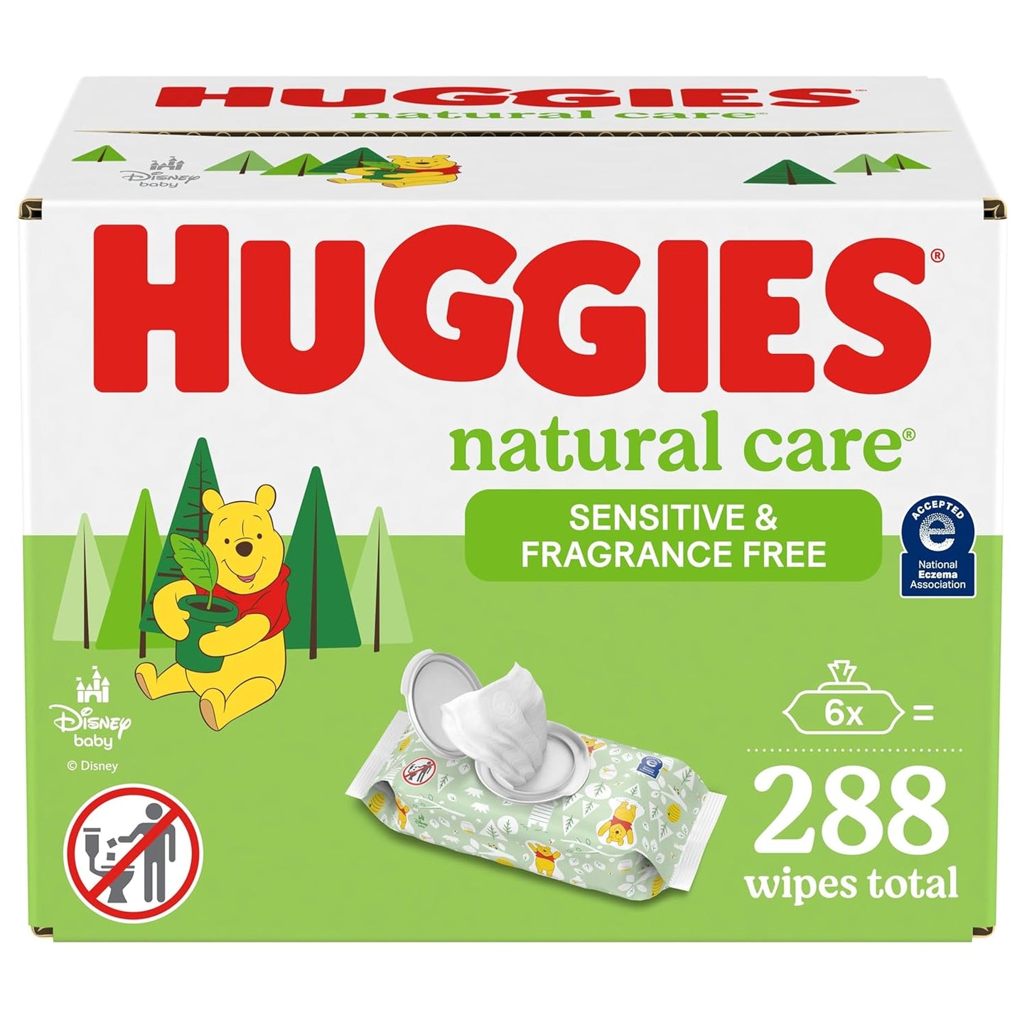Natural Care Sensitive Baby Wipes, Unscented, Hypoallergenic, 99% Purified Water, 12 Flip-Top Packs (768 Wipes Total), Packaging May Vary