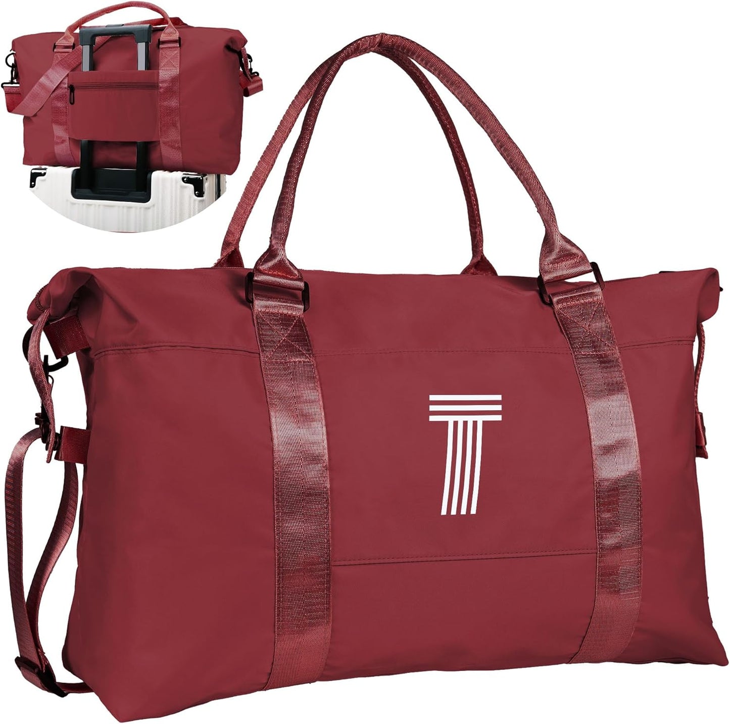 Bridesmaid Gifts, Teacher Appreciation Gift, Initial Travel Duffel Bag, Kids Duffel Bag,Personalized Weekender Bag, Birthday Gifts for Women Gifts for Teen Girls (Letter S)